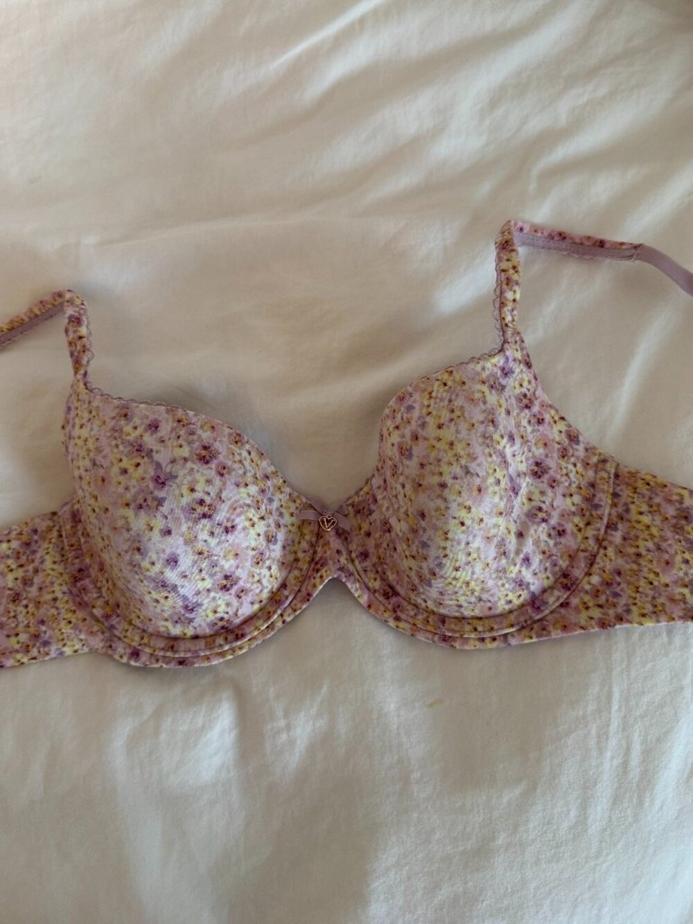 Victoria Secret pink/purple/yellow floral 32D bra